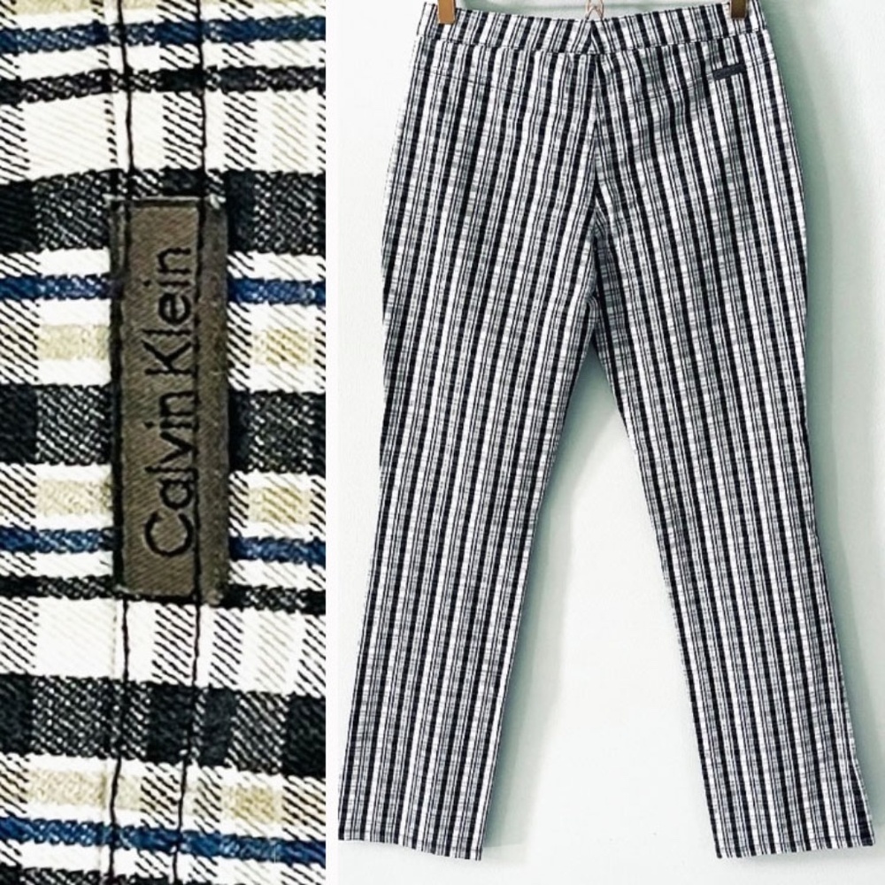 Vintage Y2K Calvin Klein Plaid Ankle Crop Trouser